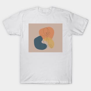 Line Drawing of Woman, Boho Artwork, Female Figure T-Shirt